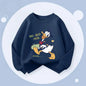 Donald Duck Print Kids Long Sleeved Tops Sweatshirts Autumn Clothing Children Simple Casual Round Collar Pullover Hoodie Disney