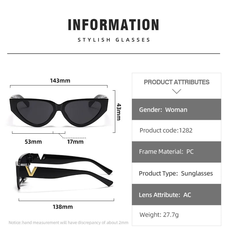 INS Cat Eye Sunglasses Women 2026 Fashion Triangle Vintage Sun Glasses Female Brand Designer Retro Glasses Shades Oculos De Sol