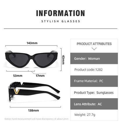 INS Cat Eye Sunglasses Women 2026 Fashion Triangle Vintage Sun Glasses Female Brand Designer Retro Glasses Shades Oculos De Sol
