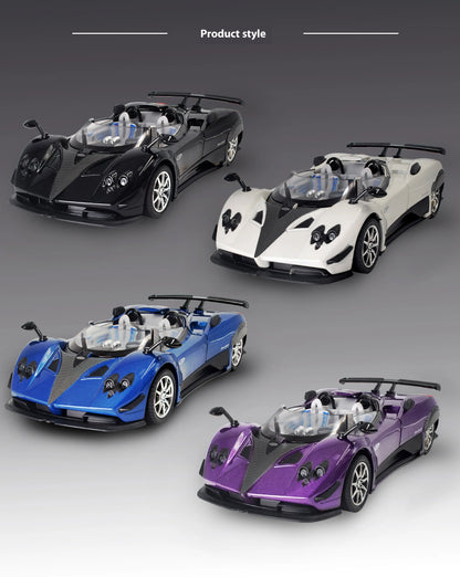 Simulated Super Sports 1:24 Car Zonda Alloy Car Model, Sound and Light Ornaments, Car Collection Toy Gift