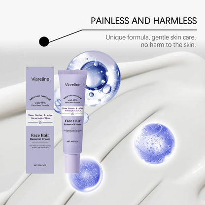 Viareline Aloe Vera Facial Hair Removal Cream Lasting Soothing Growth Inhibitor Good Smell For Women Man Body Remove Hair Creams