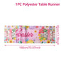 Easter Bunny Polyester Table Runner Happy Easter Decorations for Home Rabbit Butterfly Table Cloth Easter Party Supplies