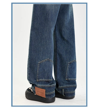 Ins Fashion American Retro Baggy High Waisted Jeans Woman High Street Denim Pants Reversible Trousers Streetwear Y2K Loose Jeans