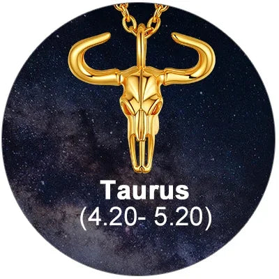 Stainless Steel Gold Plated 12 Constellations Zodiac Pendant Necklaces for Man Woman 3D Charm Horoscope Astrologer Birthday Jewelry Gift