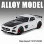 Benz SLS 1:24 Model Car Alloy Diecasting Wheel Steering Miniature Vehicles with Light Music Model Car Gifts