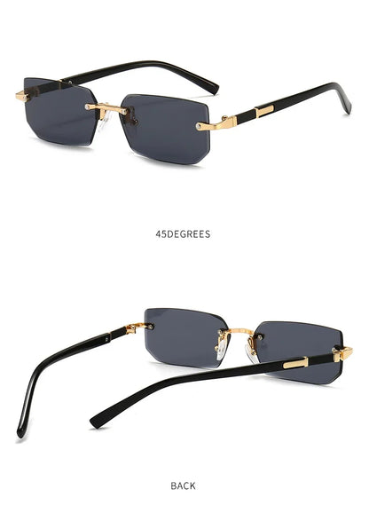 Fashion Punk Square Sunglasses Women Luxury Brand Small Frame Sun Glasses Female Rectangle Metal Mirror Oculos De Sol