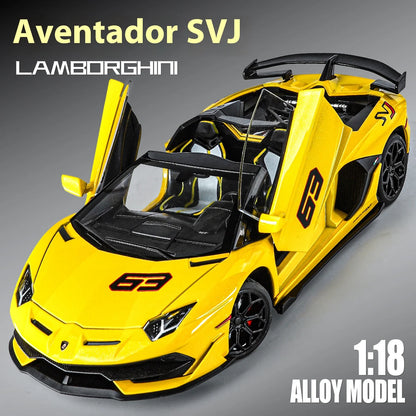 Large 1/18 Aventador SVJ Supercar Model Simulation Interior Details Adult Collection Ornaments