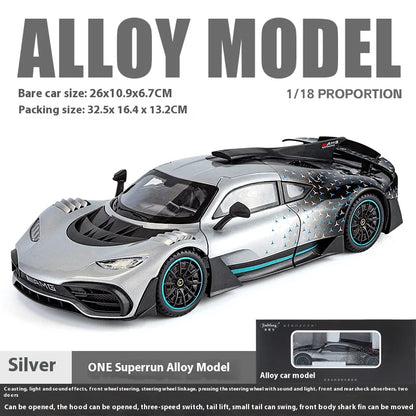 Large 1/18 alloy die-cast AMG-ONE sports car model simulation sound and light adult collection gift
