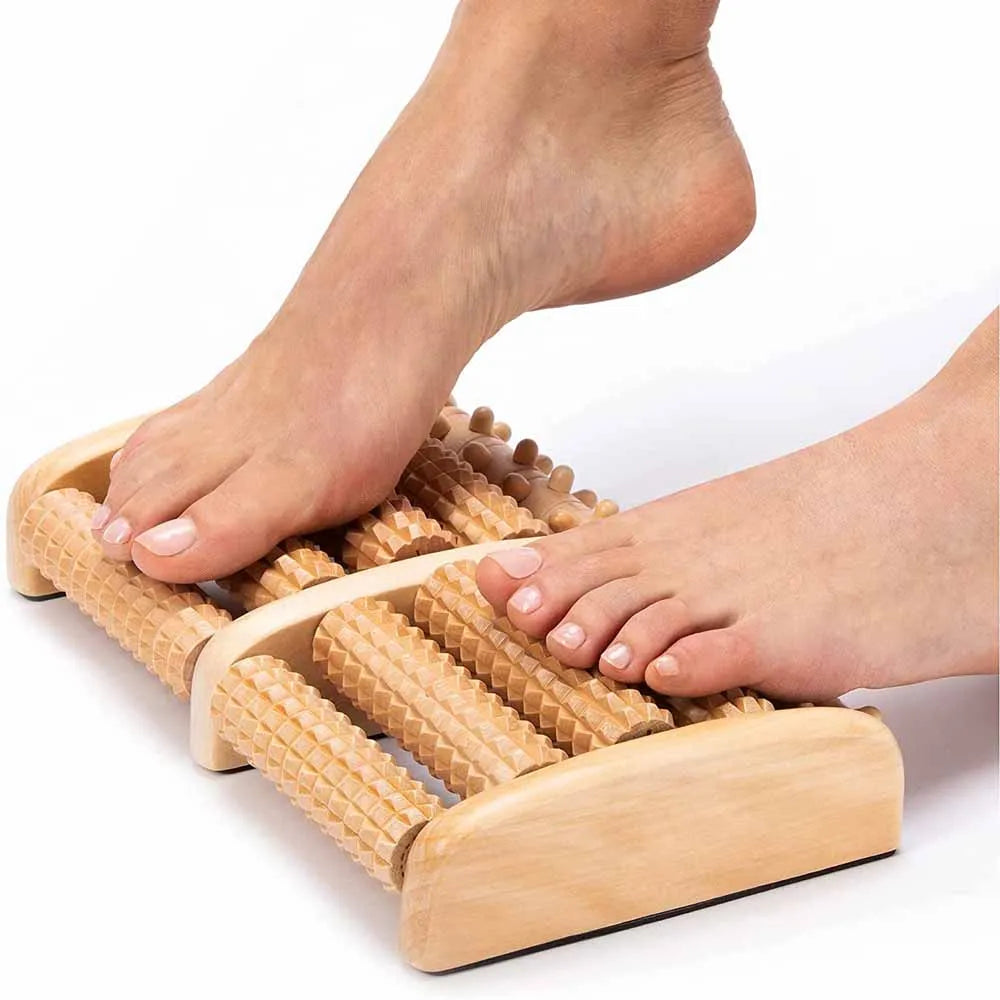 Wooden Foot Massager Roller Reflexology for Stress Fitness Health Care Feet Massager Colorful Massage Roller Pain Relief