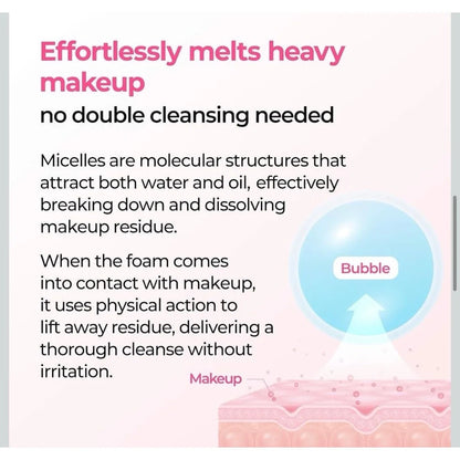 Dr.Melaxin Melting Cleanser - Hypoallergenic Makeup remover with Quick Bubble, Deep Pore Cleansing for all skin type, 150ml