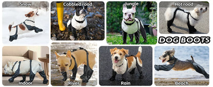 Best Anti-Slip Dog Shoes Pet Paw Protector Dog Rain Booties, Dirty-proof & Anti-fall Dog Outdoor Dog Suspender Sock Shoes