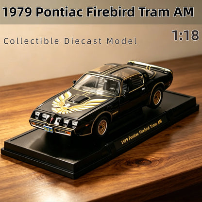 Die-cast 1:18 Scale 1979 Pontiac Firebird Tram Simulation Alloy Static Car Model Gift Toy Ornament Birthday Gift Home Decoration