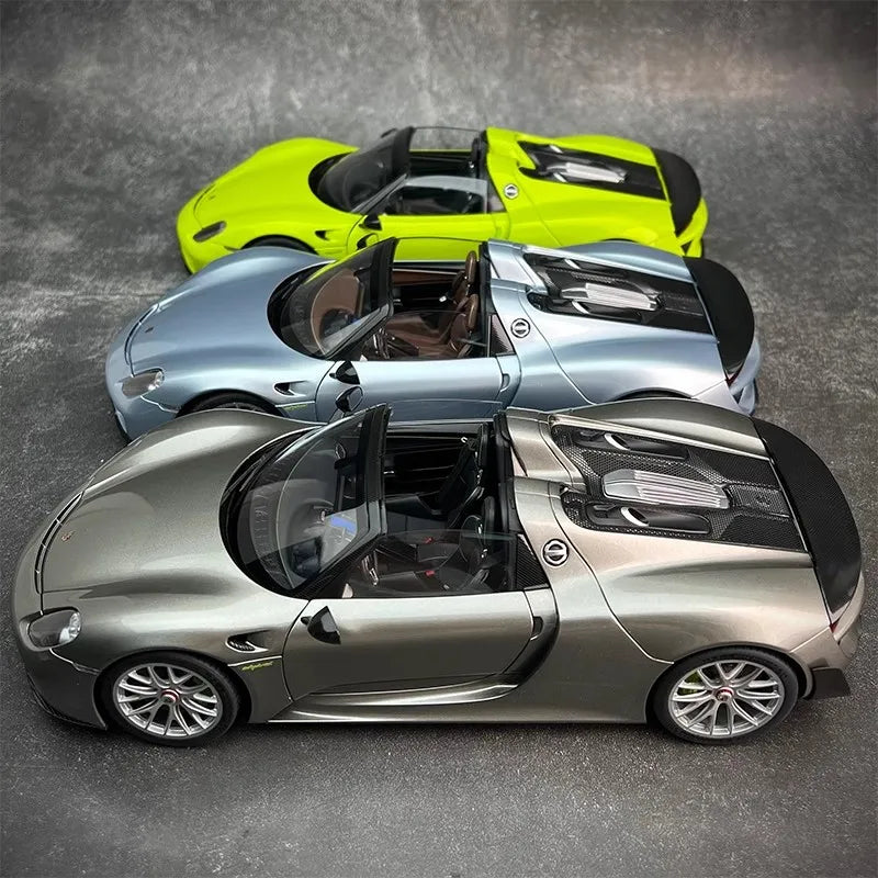AUTOART car model simulation 1/18 Porsche 918 Car Model alloy room ornament display cars model boy collection christmas gift