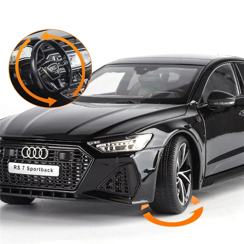 Key Remote Control Version 1:18 AUDI RS7 Alloy Sports Car Model Diecast Metal Racing Vehicle Car Model Sound Light Toy Gift