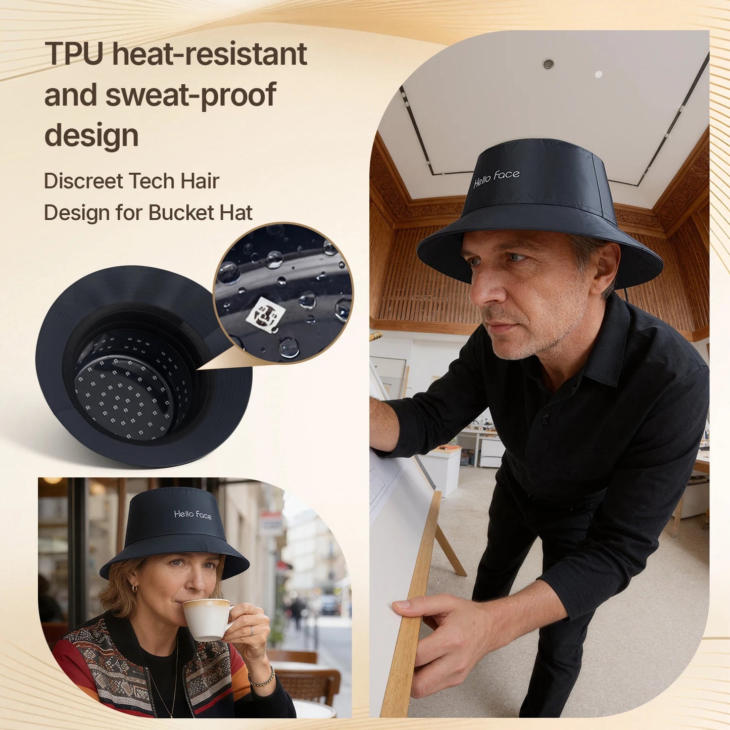 New Bucket Hat Hello Face 336 Pcs LED Hat Helmet Hair Growth Cap for Hair Loss Red Light 660nm Infrared Light 850nm Hair care