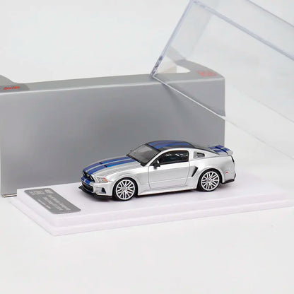 GDO & DCM 1:64 Ford Mustang GT NFS Silver Blue Need for Speed Movie Edition Alloy Car Model