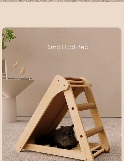 Wooden Cat Scratcher Cat Scratching Post Sisal Wear-resistant Cats Kitten Scratching Grinding Paws Toys Furniture Protector