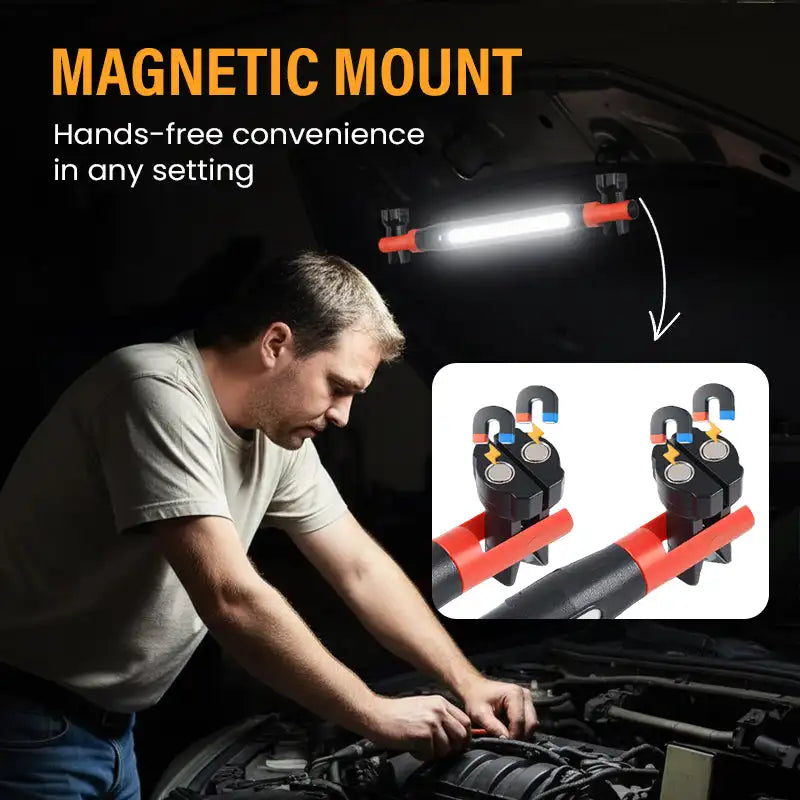 Magnetic & Rechargeable LED Work Light 3 Lighting Modes Auto Repair Light Super Bright Magnetic Car Work Lights Free Adjustment