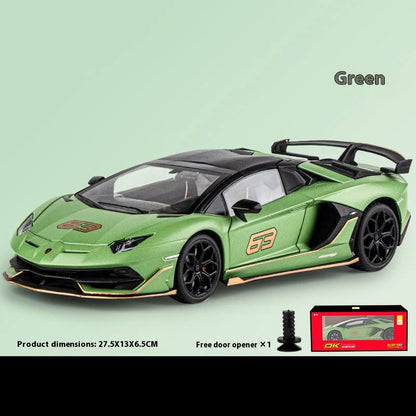 Large 1/18 Aventador SVJ Supercar Model Simulation Interior Details Adult Collection Ornaments