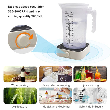 WESTTUNE Laboratory Magnetic Stirrer with Stir Bar 2000rpm/3000rpm Magnetic Mixer Max Stirring 3L Capacity Stir Plate Lab Supply