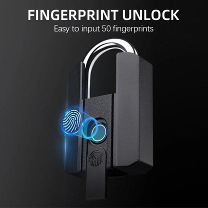 Fingerprint Lock with Key Backup USB Rechargeable Key BT TTLock APP Fingerprint Unlock Keyless Waterproof Fingerprint Padlock