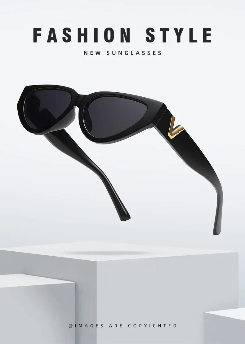 INS Cat Eye Sunglasses Women 2026 Fashion Triangle Vintage Sun Glasses Female Brand Designer Retro Glasses Shades Oculos De Sol