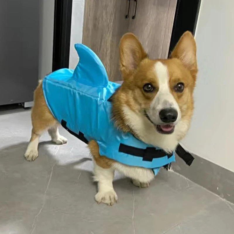 Summer Pet Swim Life Vest Jacket Adjustable Dog Swimsuit with Rescue Handle for Small Medium Dogs Ripstop Corgi Safety Clothes