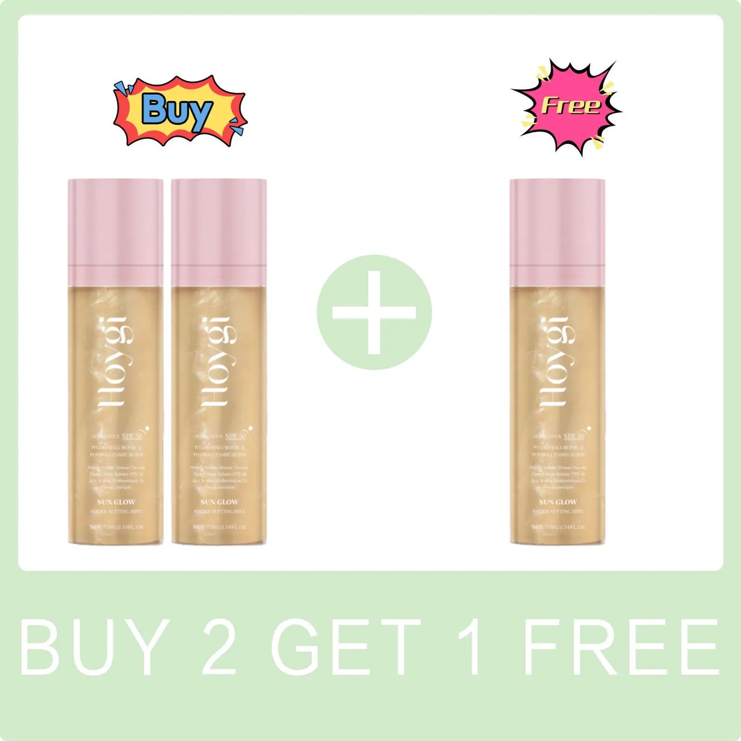 Hoygi Spf 50+ Setting Spray Oil Control Long Lasting Matte Natural Non Greasy Waterproof Fast Film Formation Fixer Makeup Spray