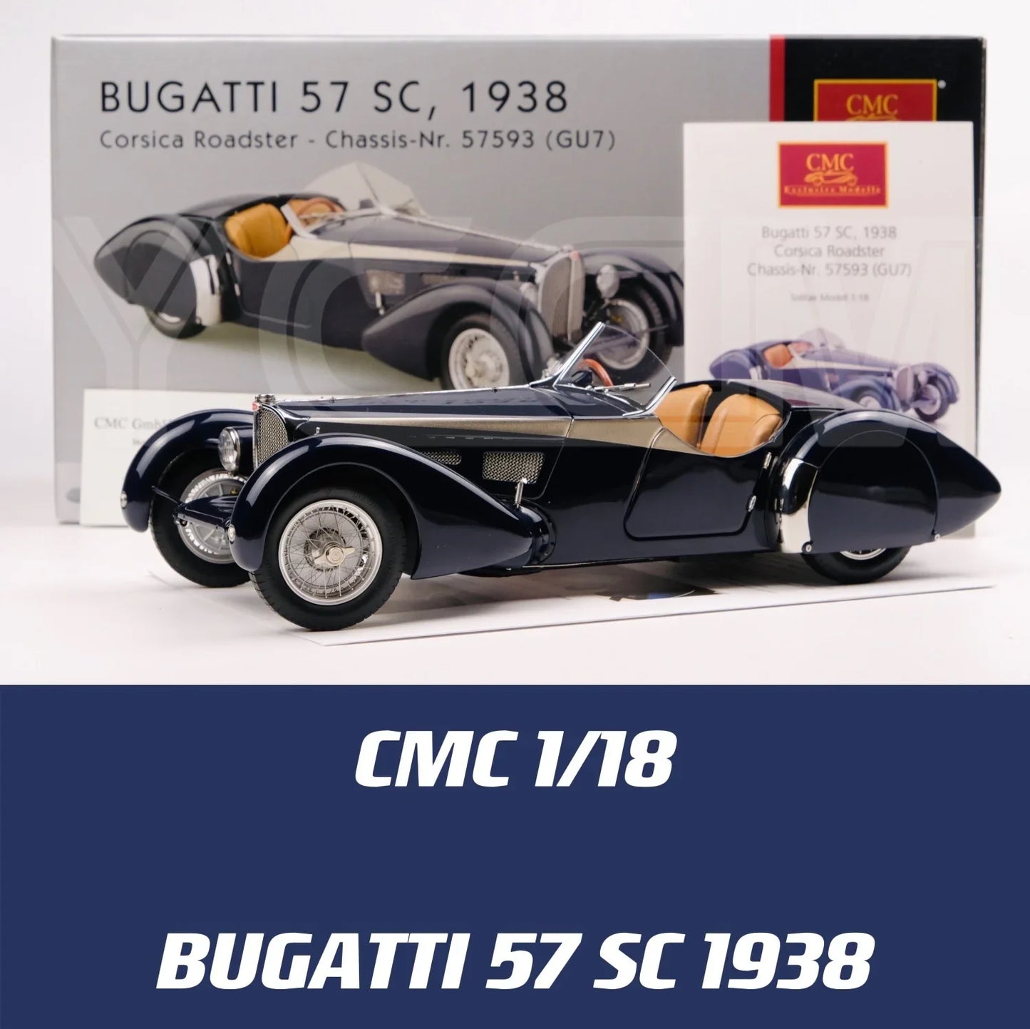 CMC 1:18 57SC 1938 Convertible Simulation Limited Edition All Open Alloy Metal Static Car Model Toy Gift