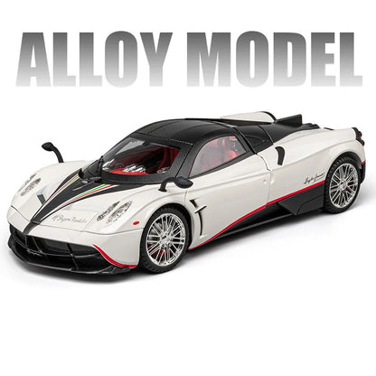 Pagani Huayra Dinastia 1:18 Alloy Racing Car Model Diecasts Metal Sports Car Vehicles Model Simulation Sound Light Kids Toy Gift