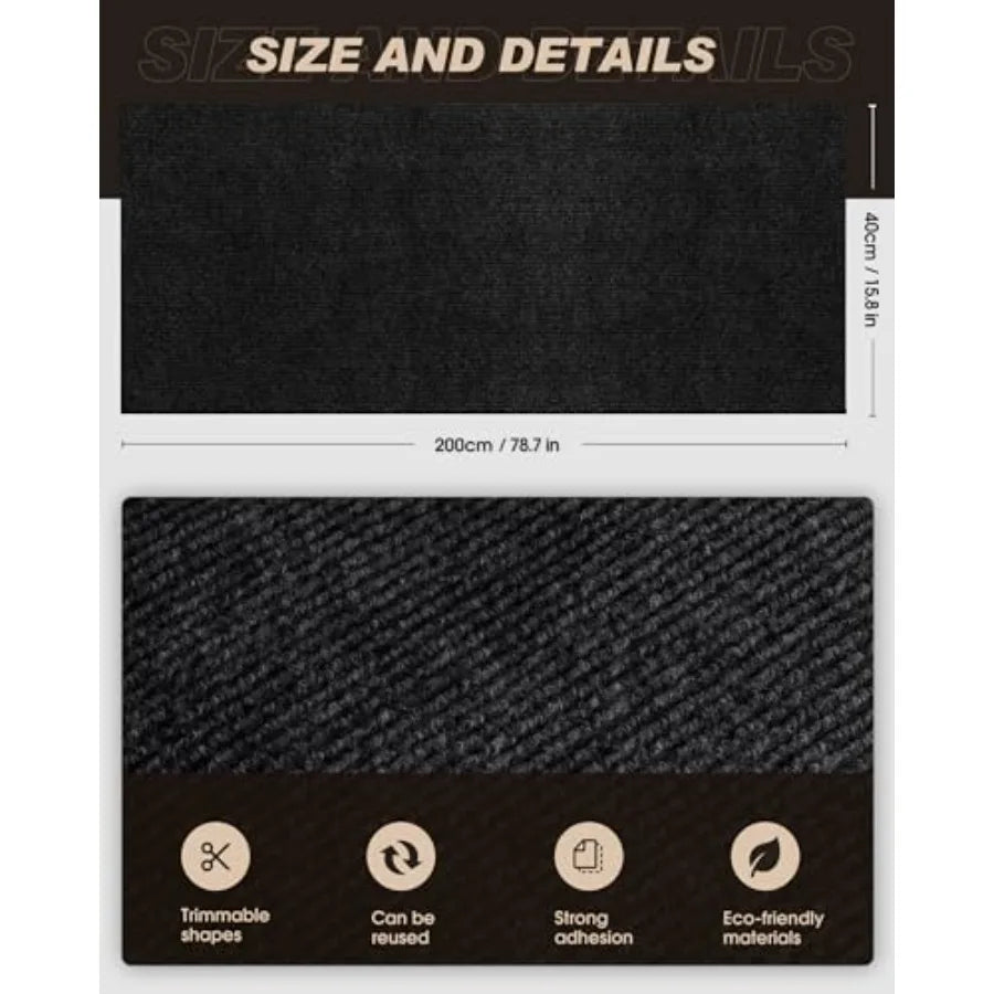 Cat Scratch Mat Trimmable Self-Adhesive Carpet for DIY Cat Climbing and Scratching Solution Ideal for Protecting Cat Couch Furn