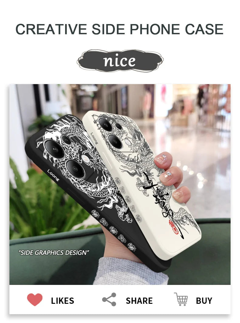 Good Luck Dragon Phone Case For Xiaomi Redmi Note 15 Pro Plus 15 15C 4G 5G Silicone Cover