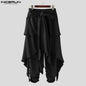 Fashion INCERUN Summer Spring Men Casual Pants Harem Pant Pleated Long Trousers Streetwear Oversize Men's Clothing S-5XL