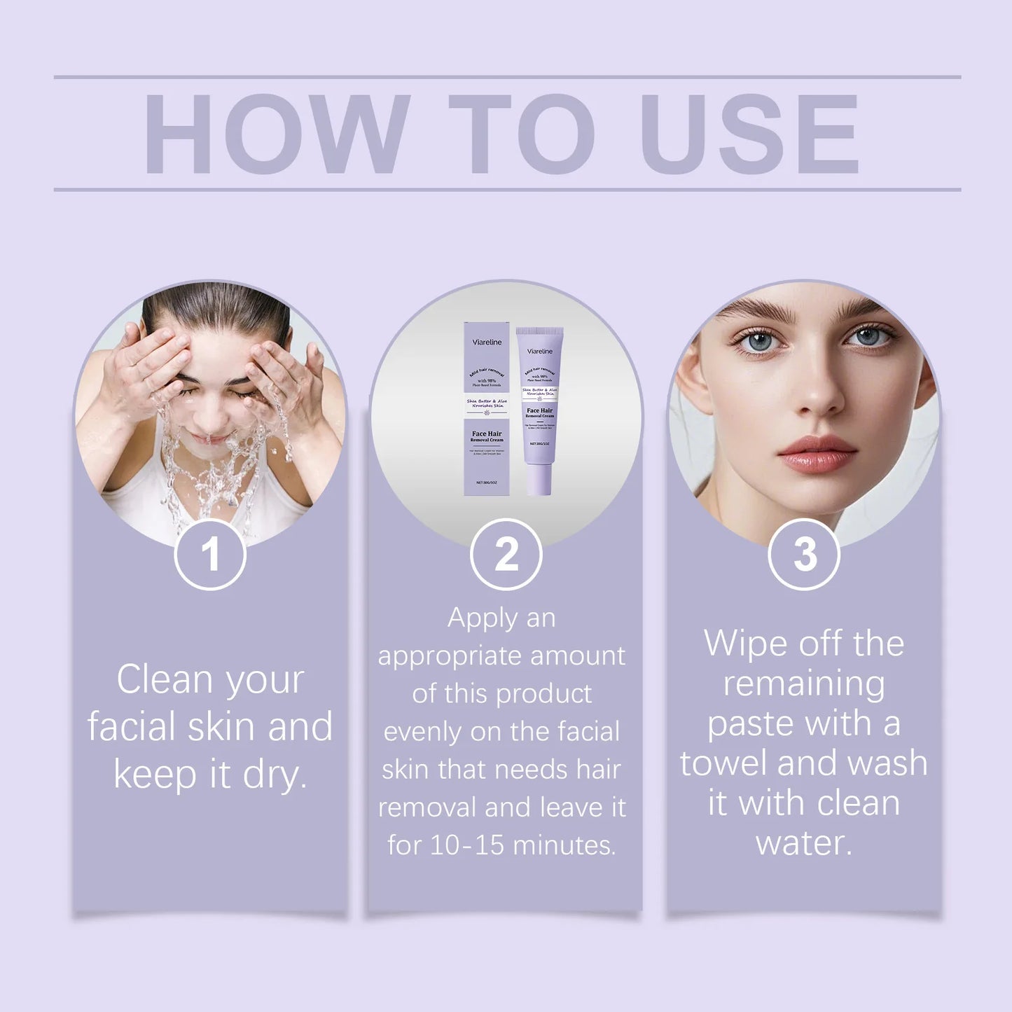 Viareline Aloe Vera Facial Hair Removal Cream Lasting Soothing Growth Inhibitor Good Smell For Women Man Body Remove Hair Creams