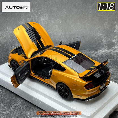 AUTOART New 1/18 scale Ford Mustang Shelby GT500 WHITE SILVER  Sports car model Static display Collection Holiday gift 73097