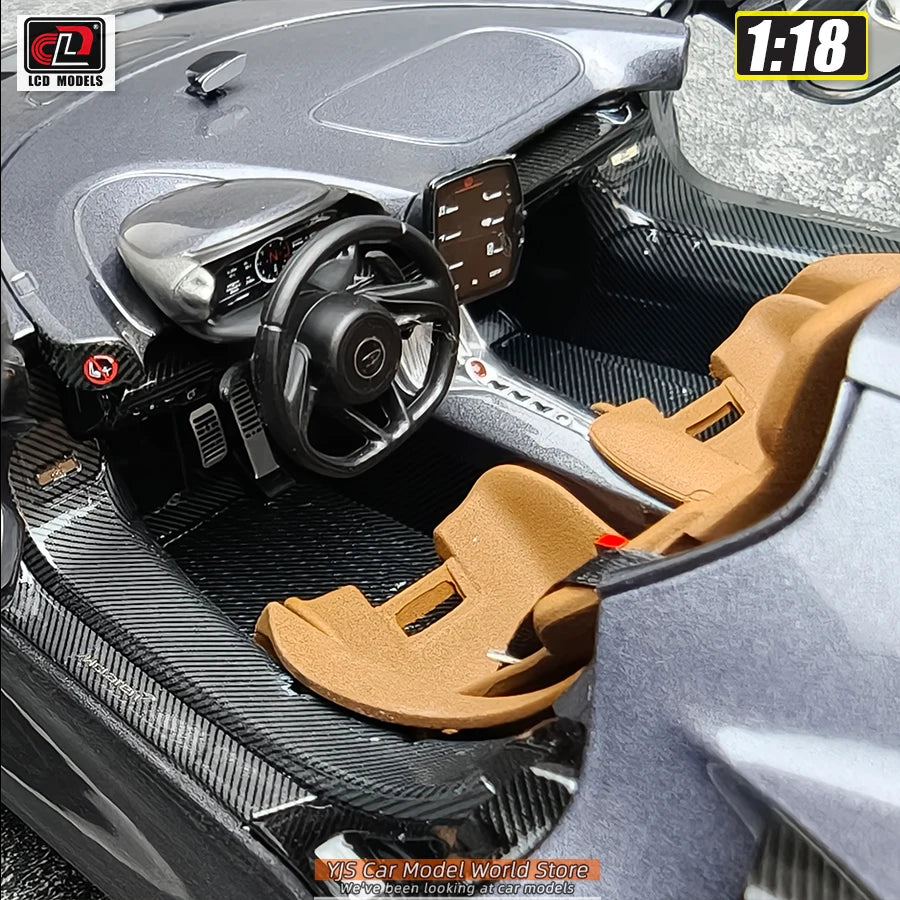 LCD Diecast car model 1:18 McLaren ELVA car model metal static display collection