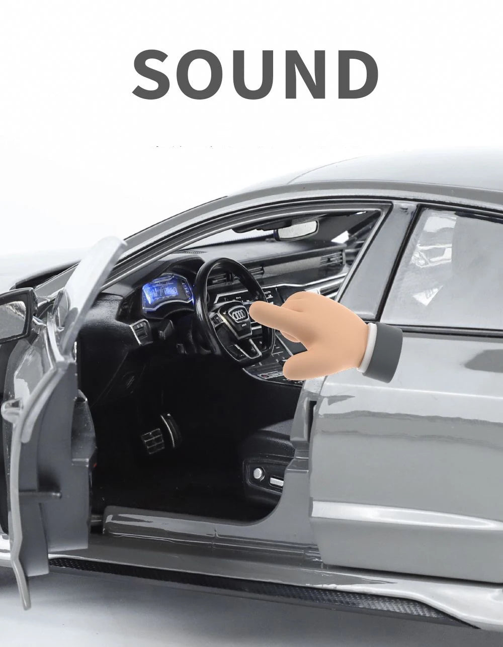 Key Remote Control Version 1:18 AUDI RS7 Alloy Sports Car Model Diecast Metal Racing Vehicle Car Model Sound Light Toy Gift