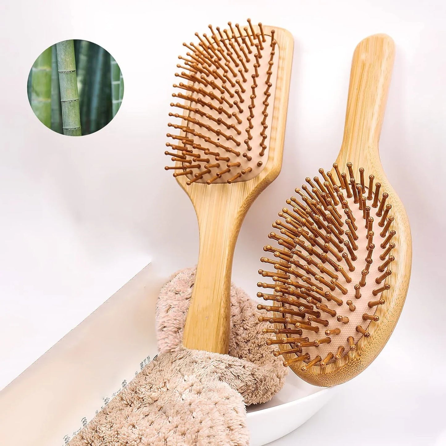 Natural Wood Comb Bamboo Air Cushion Comb High Elastic Head Smooth Hair Not Knotted Practical Comb Hair Loss Massage Brush