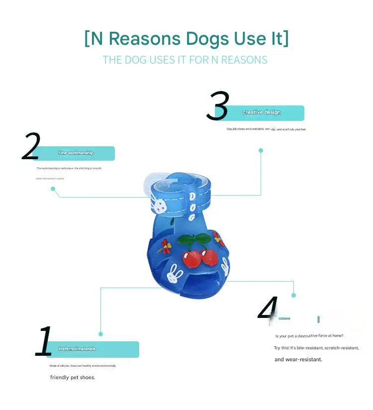 Breathable Pet Shoes Non-Slip Shoes for Small Dogs Trendy Dog Pet Summer Rain Shoes Sandals Waterproof Dog Shoes Dog Supplies
