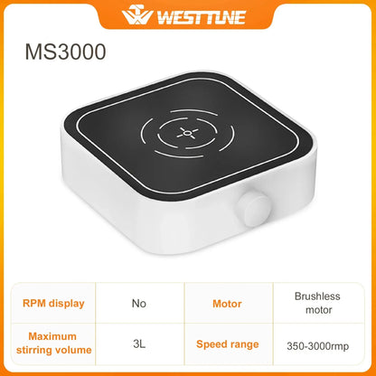 WEST TUNE 2000rpm/3000rpm Mini Magnetic Stirrer with Stir Bar Brushless DC Motor Magnetic Mixer Laboratory Supplies
