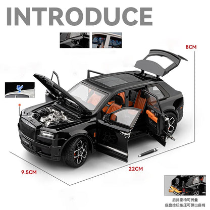 Rolls Royce 1:20 SUV Cullinan Alloy Luxy Car Model Diecast Metal Vehicles Car Model Simulation Sound and Light Gift
