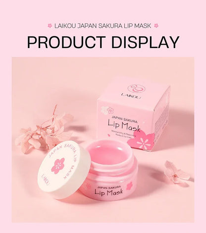 Laikou Sakura Lip Mask 8g Overnight Treatment Hydrating Moisturizing Repair Dry Chapped Lips Nourishing Care Peel Off