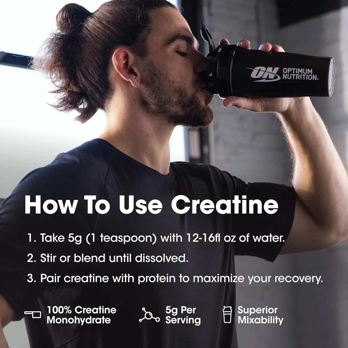 Optimum Nutrition Micronized Creatine Monohydrate Powder Unflavored 60 Servings 300 Grams Packaging May Vary