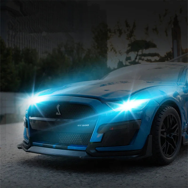 Ford Mustang Shelby GT500  1:18 Alloy Sports Car Model Diecast Metal Racing Car Vehicles Model Sound and Light Toy Gift