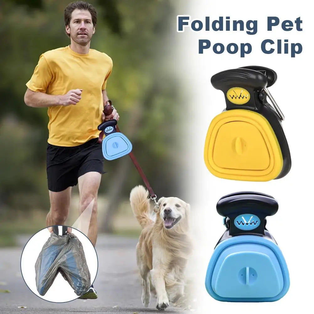 Foldable Pet Shovel Travel Dog Poop Bag Dispenser Poop Scoop Clean Pick Up Excreta Cleaner Animal Excreta Cleaning Tools