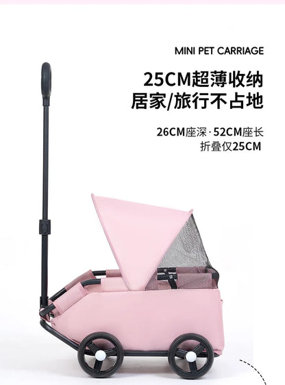 Small Pet Stroller for Dogs Cats Teddy Bears Outdoor Activities Lightweight and Foldable Car Accessories