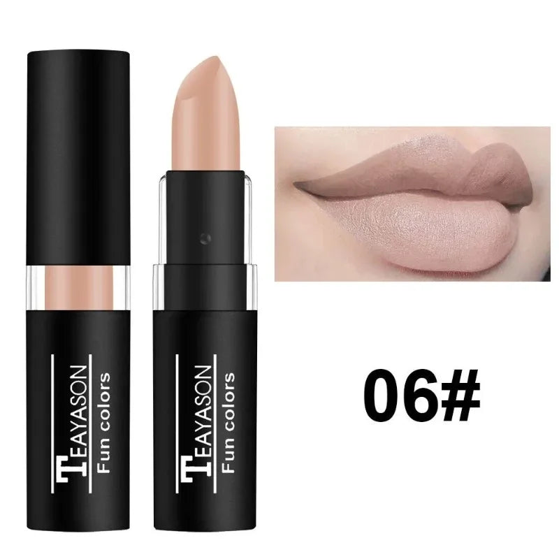 Nude Lipstick Matte Velvety Vampire Makeup Punk Black Lip Gloss Smooth Waterproof Lasting Durable Dark Paint Cosmetics -12 Colors