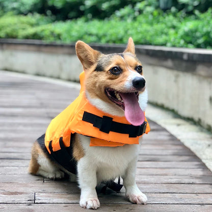 Summer Pet Swim Life Vest Jacket Adjustable Dog Swimsuit with Rescue Handle for Small Medium Dogs Ripstop Corgi Safety Clothes