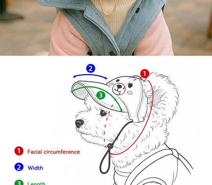 Two-piece fashionable pet sun hat and cool sunglasses set, dog baseball cap and cat head cover