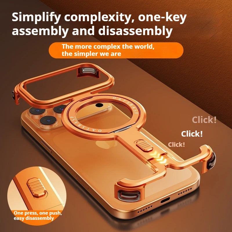 Eary Magnetic Case for iPhone 17 Pro Max With 360°Rotating Ring Kickstand Magsafe Wireless Charging Shell Shockproof Phone Cover
